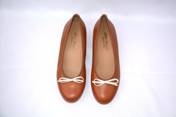 Giada ballerina color cuoio in pelle - immagine 3