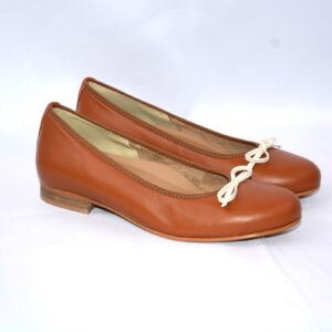 Giada ballerina color cuoio in pelle