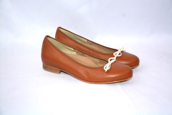 Giada ballerina color cuoio in pelle