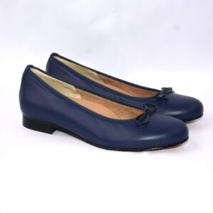 Giada ballerina blu in pelle