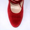 Sabrina dècolletè  in velluto rosso vibrante tacco 50 - immagine 6