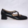 Lulu dècolletè donna in pelle nera con cinturini charleston e tacco 35 - immagine 4
