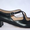 Lulu dècolletè donna in pelle nera con cinturini charleston e tacco 35 - immagine 12