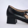 Lulu dècolletè donna in pelle nera con cinturini charleston e tacco 35 - immagine 11