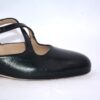 Lulu dècolletè donna in pelle nera con cinturini charleston e tacco 35 - immagine 10