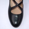 Lulu dècolletè donna in pelle nera con cinturini charleston e tacco 35 - immagine 8