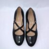 Lulu dècolletè donna in pelle nera con cinturini charleston e tacco 35 - immagine 7