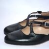 Lulu dècolletè donna in pelle nera con cinturini charleston e tacco 35 - immagine 6