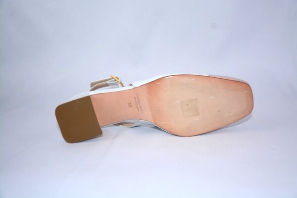 Trevi slingback bianca  con puntale rosa in pelle tacco 5 - immagine 3