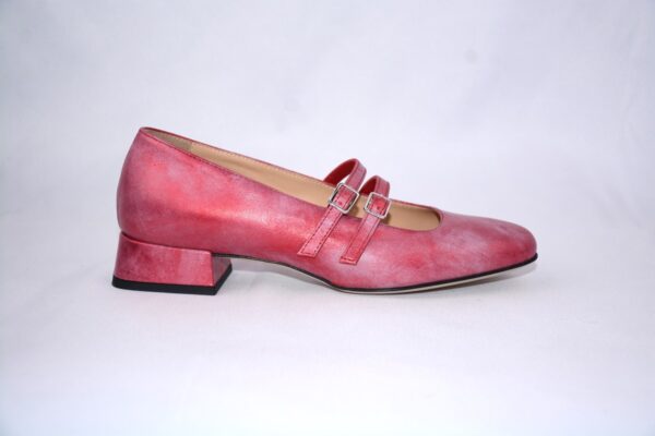Grace ballerina rossa  in pelle lavorazione a sacchetto - immagine 11