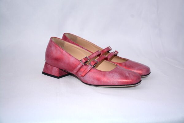 Grace ballerina rossa  in pelle lavorazione a sacchetto