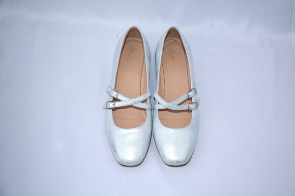 Grace ballerina argento in pelle con cinturini - immagine 6