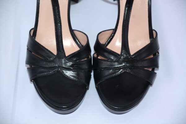 Charlotte sandali neri in pelle con plateau tacco 9 - immagine 5