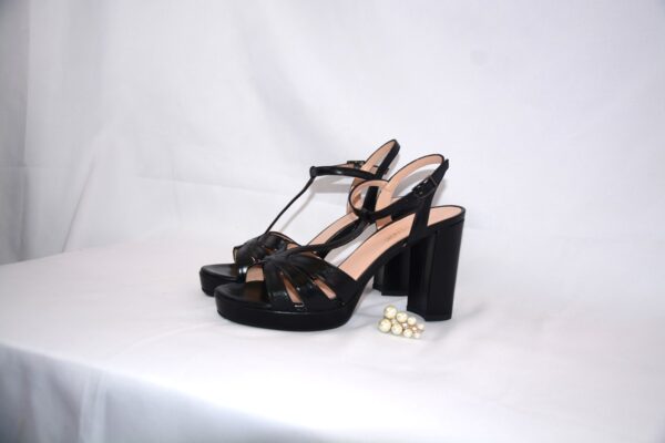 Charlotte sandali neri in pelle con plateau tacco 9 - immagine 10