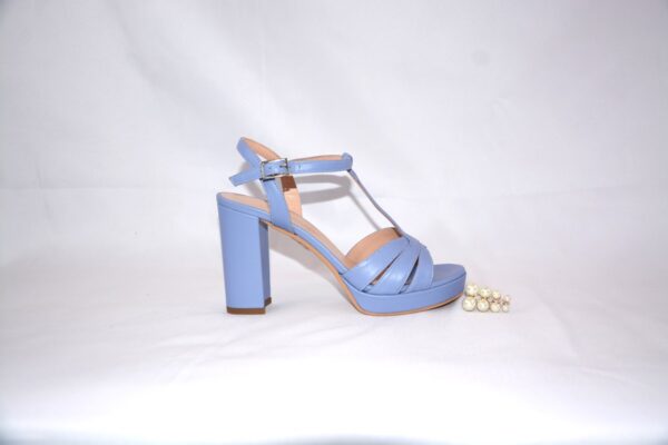 Charlotte sandali  in pelle con plateau con tacco 9