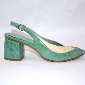 Nina slingback  da donna in pelle verde salvia con tacco 5