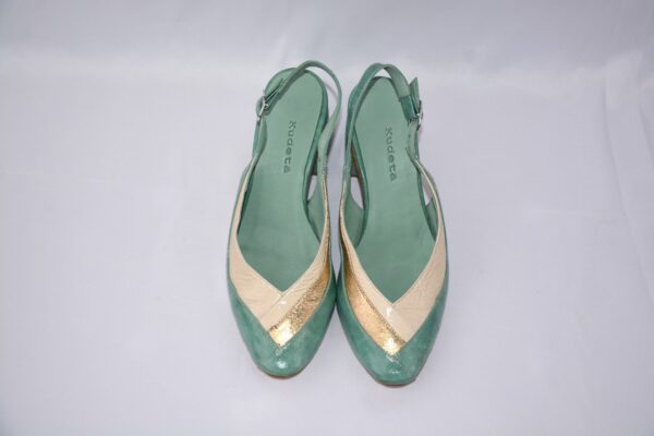 Nina slingback  da donna in pelle verde salvia con tacco 5 - immagine 3