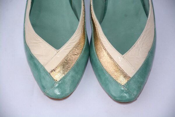 Nina slingback  da donna in pelle verde salvia con tacco 5 - immagine 4