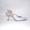 Ofelia slingback in pelle azzurra tacco 7