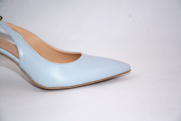 Ofelia slingback in pelle azzurra tacco 7 - immagine 3