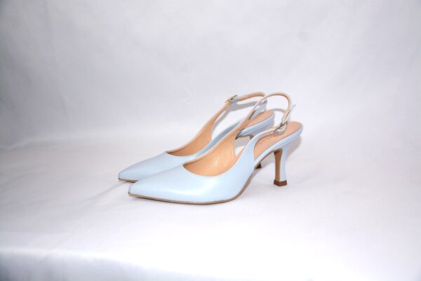 Ofelia slingback in pelle azzurra tacco 7 - immagine 2