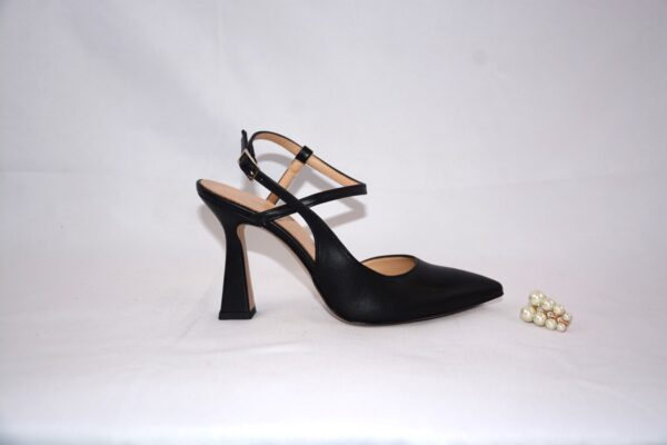 Ginerva slingback nera a punta da donna tacco 9 - immagine 9