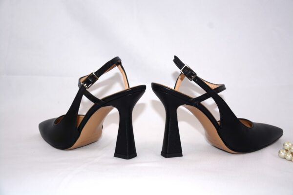 Ginerva slingback nera a punta da donna tacco 9 - immagine 4
