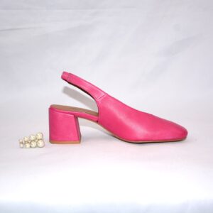 Fedora slingback fucsia da donna in pelle tacco 5