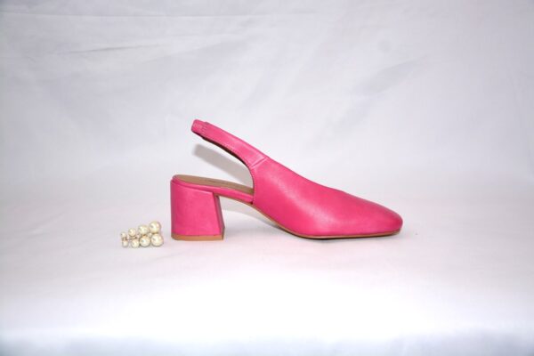 Fedora slingback fucsia da donna in pelle tacco 5 - immagine 2
