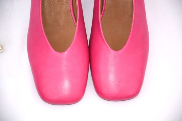 Fedora slingback fucsia da donna in pelle tacco 5 - immagine 3