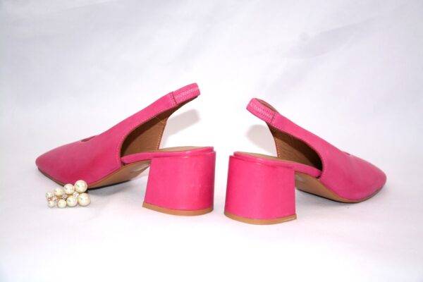 Fedora slingback fucsia da donna in pelle tacco 5 - immagine 6