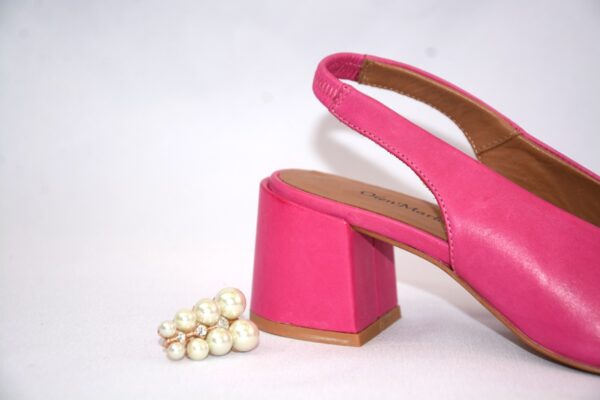 Fedora slingback fucsia da donna in pelle tacco 5 - immagine 12