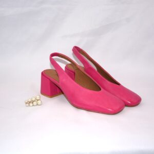 Fedora slingback fucsia da donna in pelle tacco 5
