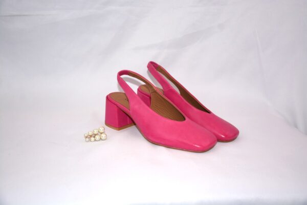 Fedora slingback fucsia da donna in pelle tacco 5