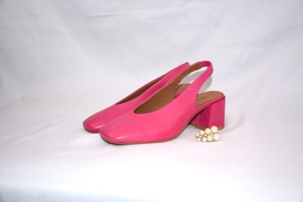 Fedora slingback fucsia da donna in pelle tacco 5 - immagine 13