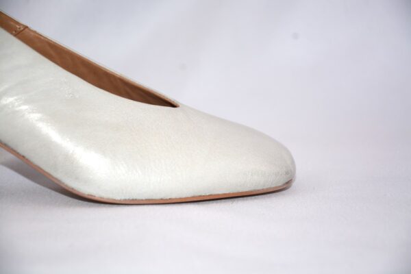 Fedora slingback argento in pelle da donna tacco 5 - immagine 6