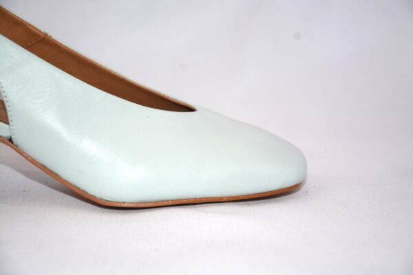Fedora slingback azzurra in pelle da donna tacco 5 - immagine 4