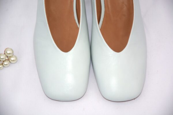 Fedora slingback azzurra in pelle da donna tacco 5 - immagine 9
