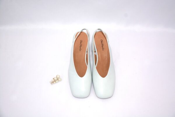 Fedora slingback azzurra in pelle da donna tacco 5 - immagine 11