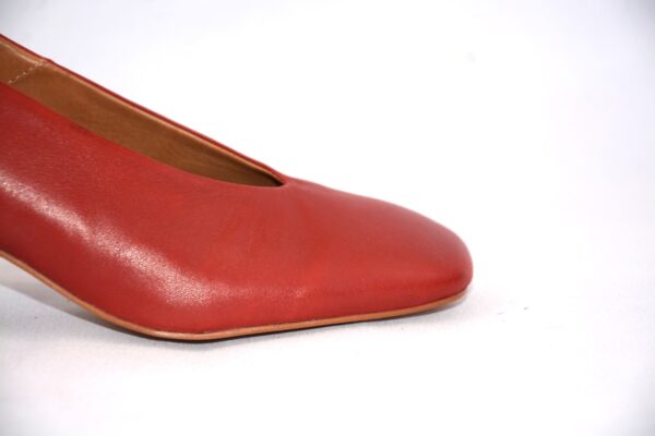 Fedora slingback rossa in pelle da donna tacco 5 - immagine 8