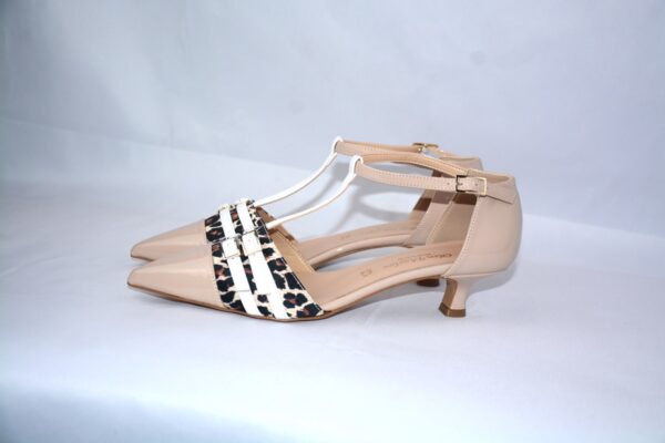Clizia scarpa beige semiaperta a punta da donna con tacco 3 - immagine 7