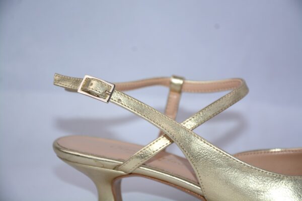 Perla slingback oro a punta da donna tacco 3 - immagine 4