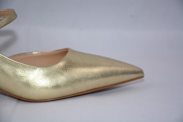 Perla slingback oro a punta da donna tacco 3 - immagine 5