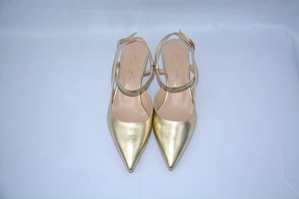 Perla slingback oro a punta da donna tacco 3 - immagine 6