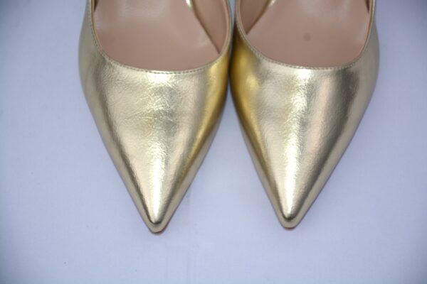 Perla slingback oro a punta da donna tacco 3 - immagine 7
