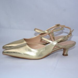 Perla slingback oro a punta da donna tacco 3