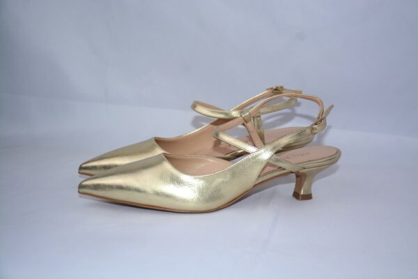Perla slingback oro a punta da donna tacco 3 - immagine 2