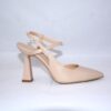 Ginevra slingback a punta da donna in pelle beige tacco 9 - immagine 2