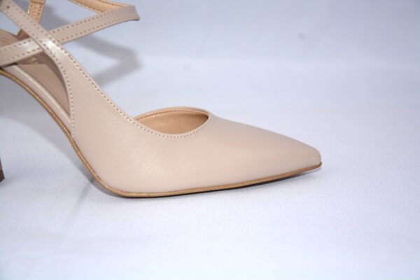 Ginevra slingback a punta da donna in pelle beige tacco 9 - immagine 7