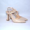 Ginevra slingback a punta da donna in pelle beige tacco 9 - immagine 4